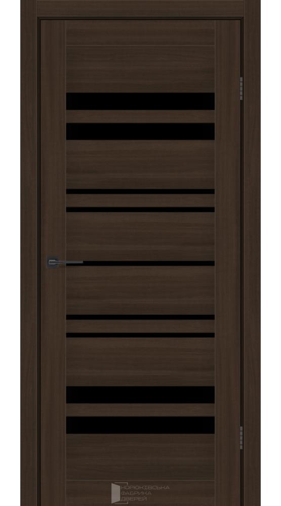 Двері KFD Comfort шимо махонь скло чорне