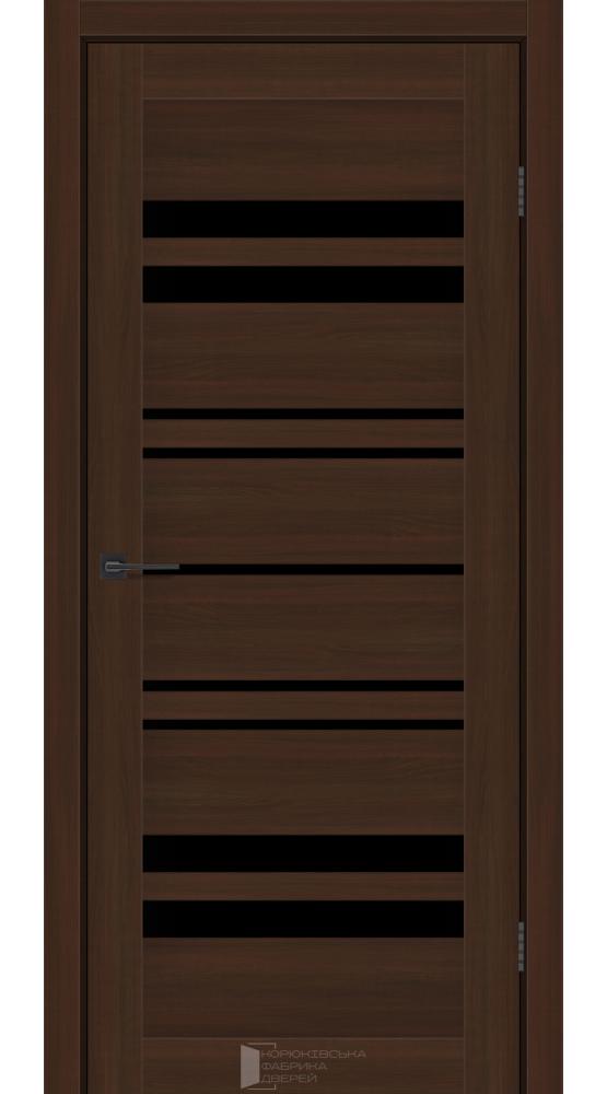 Двері KFD Comfort шимо шоколад скло чорне