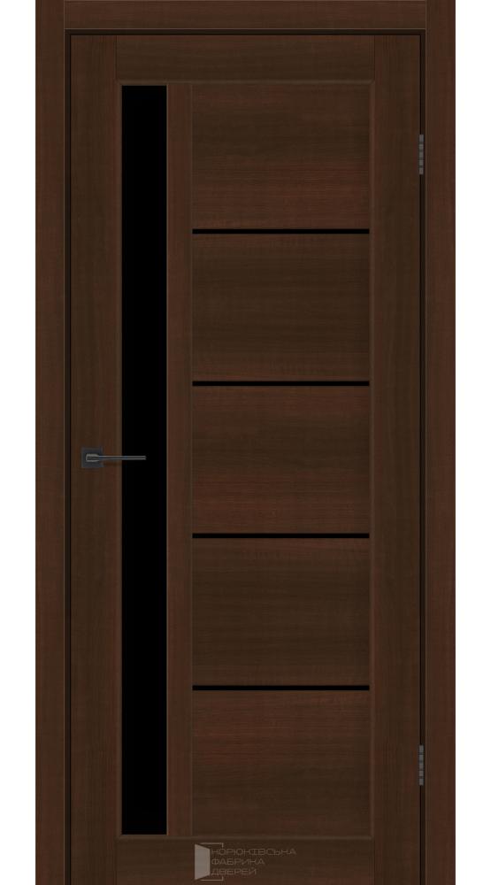 Двері KFD Grand каштан скло чорне