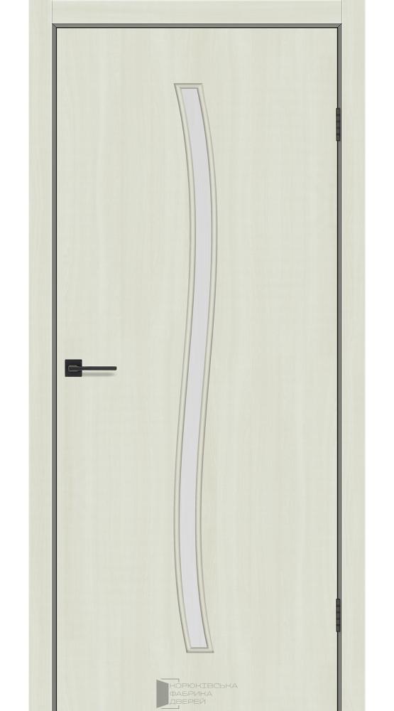 Двері KFD Line Glass-02 шимо ваніль скло Сатін