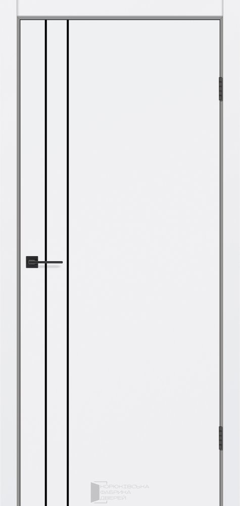 Двері KFD Omega-04 білий мат молдинг чорний