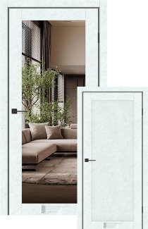 Двері KFD Prestige-10 бетон білий з одностороннім дзеркалом