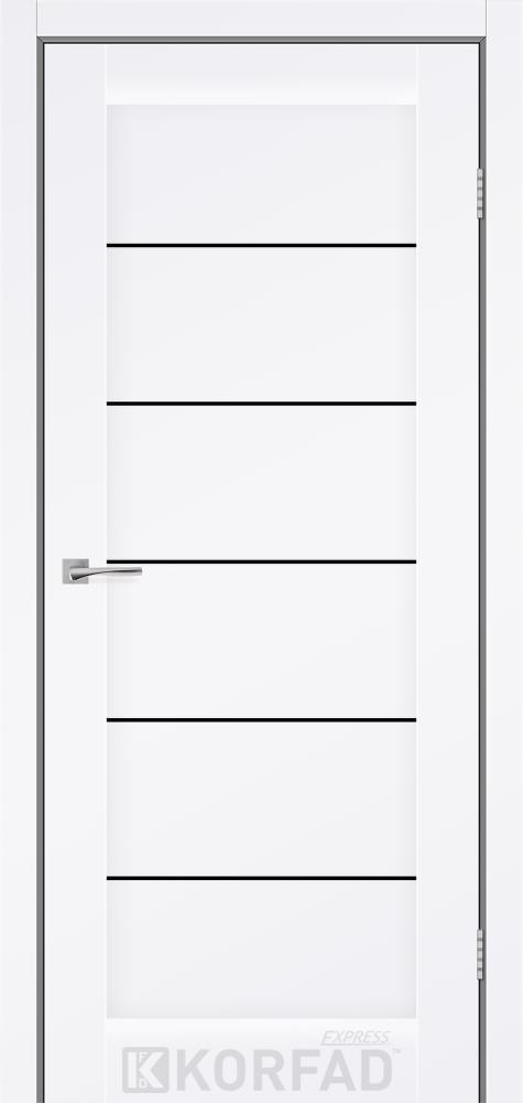 Двері Korfad Express Riviera білий мат кристал антискрейч скло чорне