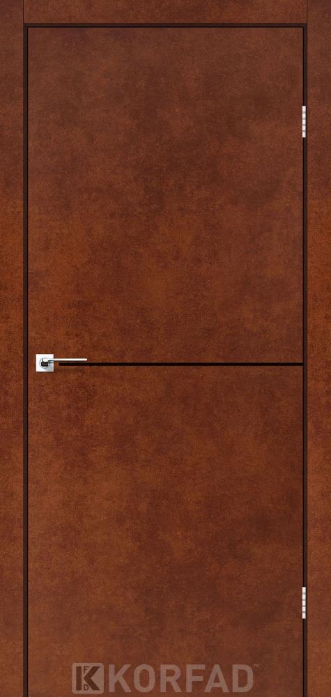 Двері Корфад Deco Loft Plato DLP-01 сталь кортен молдинг чорний