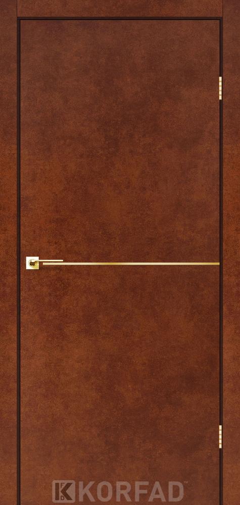 Двері Корфад Deco Loft Plato DLP-01 сталь кортен молдинг золото