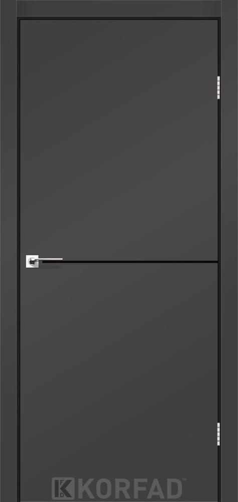 Двері Корфад Deco Loft Plato DLP-01 Super PET антрацит молдинг чорний