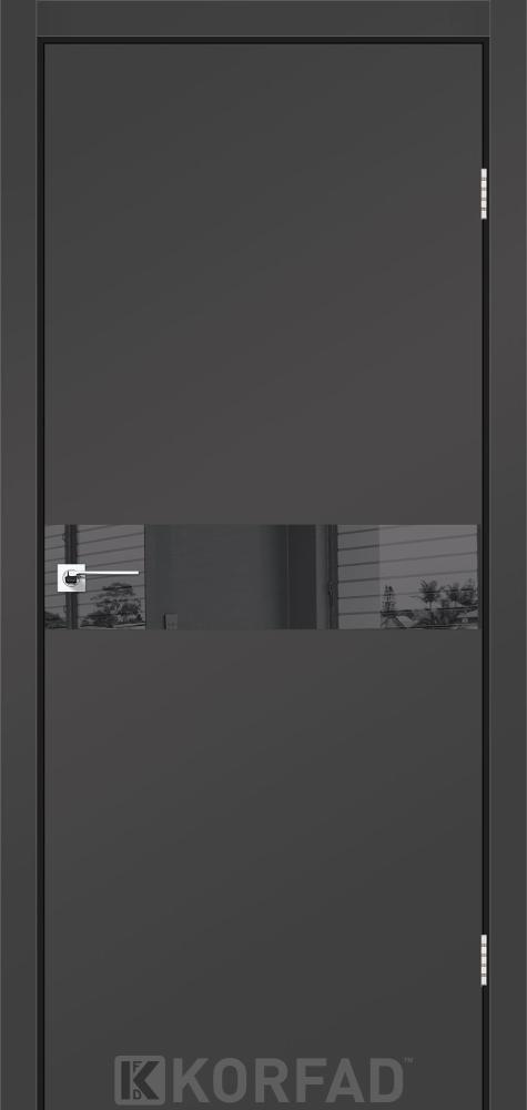 Двері Корфад Glass Loft Plato GLP-01 Super PET антрацит скло чорне