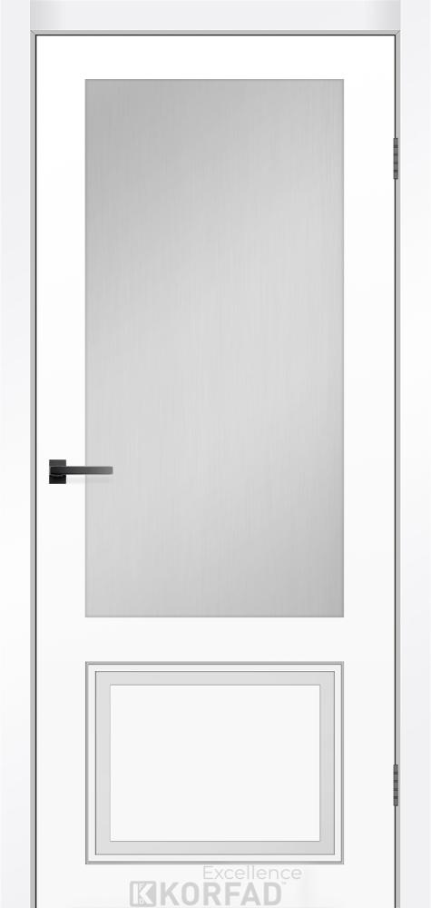 Двері Корфад Monarch Glass біла емаль RAL 9003 скло Сатін