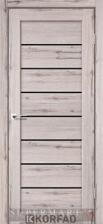 Двері Корфад Piano Deluxe PND-01 дуб нордік скло чорне