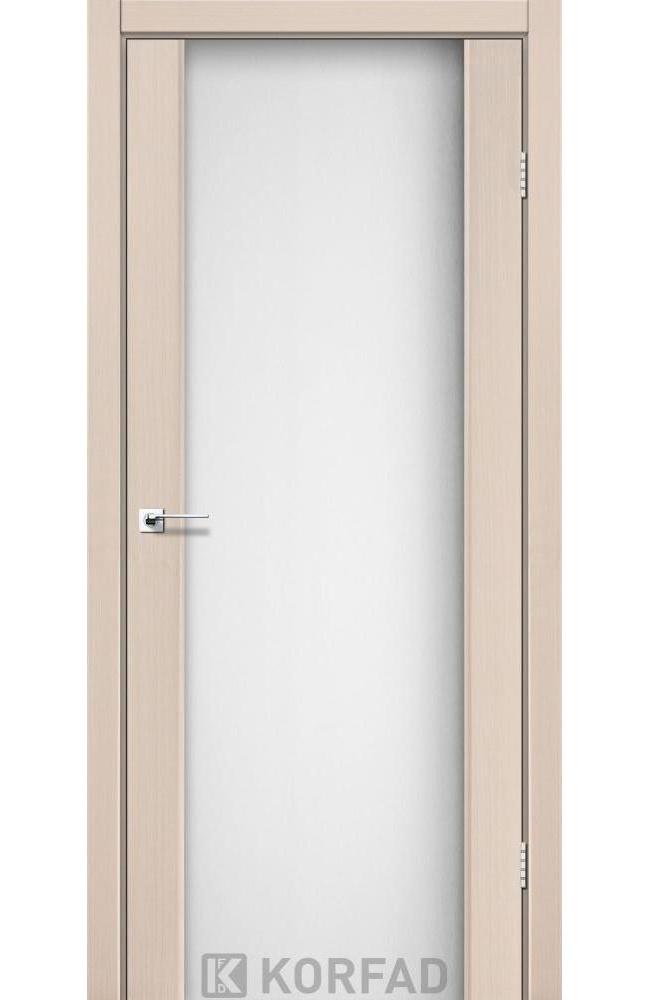Двері Корфад Sanremo SR-01 білений дуб скло Сатін загартоване