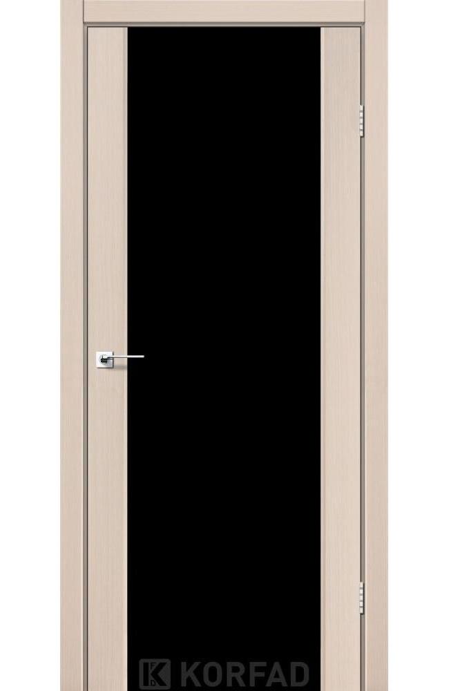 Двері Корфад Sanremo SR-01 білений дуб скло Тріплекс чорне