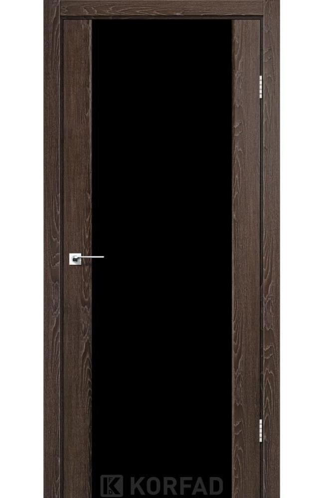 Двері Корфад Sanremo SR-01 дуб марсала скло Тріплекс чорне