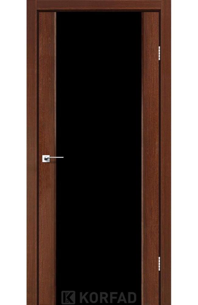 Двері Корфад Sanremo SR-01 горіх скло Тріплекс чорне