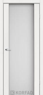 Двері Корфад Sanremo SR-01 ясень білий скло Сатін загартоване