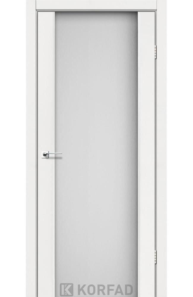 Двері Корфад Sanremo SR-01 ясень білий скло Сатін загартоване