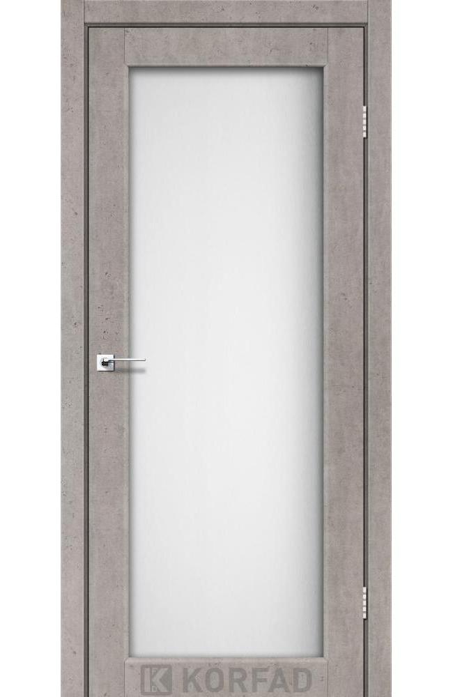 Двері Корфад Sanvito SV-01 лайт бетон скло Сатін