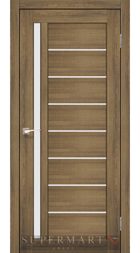 Двері Корфад Venecia Deluxe VND-02 дуб браш скло Сатін