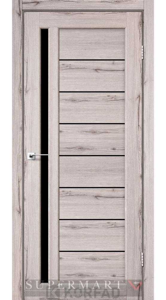 Двері Корфад Venecia Deluxe VND-02 дуб нордік скло чорне