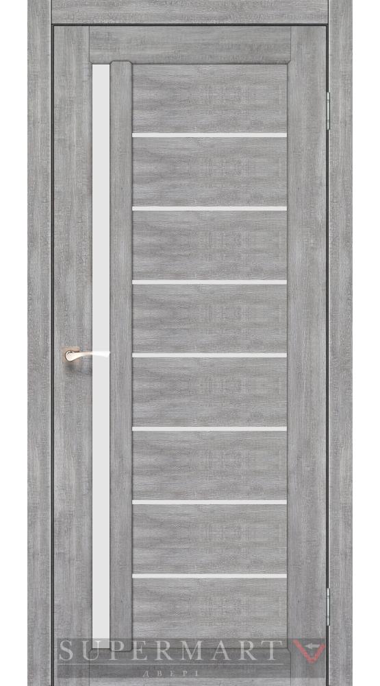Двері Корфад Venecia Deluxe VND-02 еш вайт скло Сатін