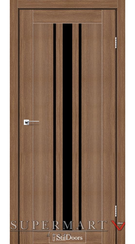 Двері StilDoors Arizona італійський горіх скло чорне