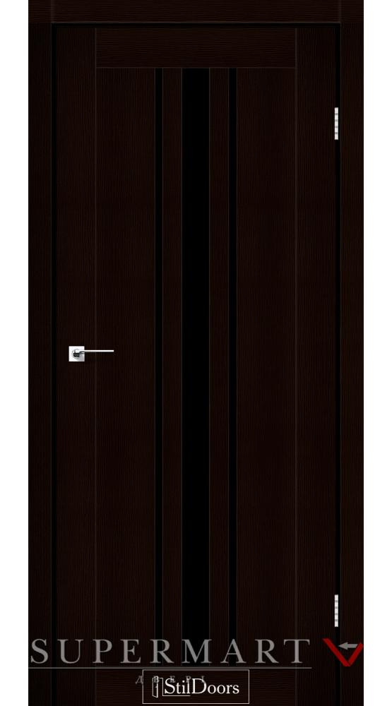 Двері StilDoors Arizona венге преміум скло чорне