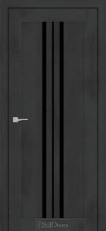 Двері StilDoors Armano бетон антрацит скло чорне