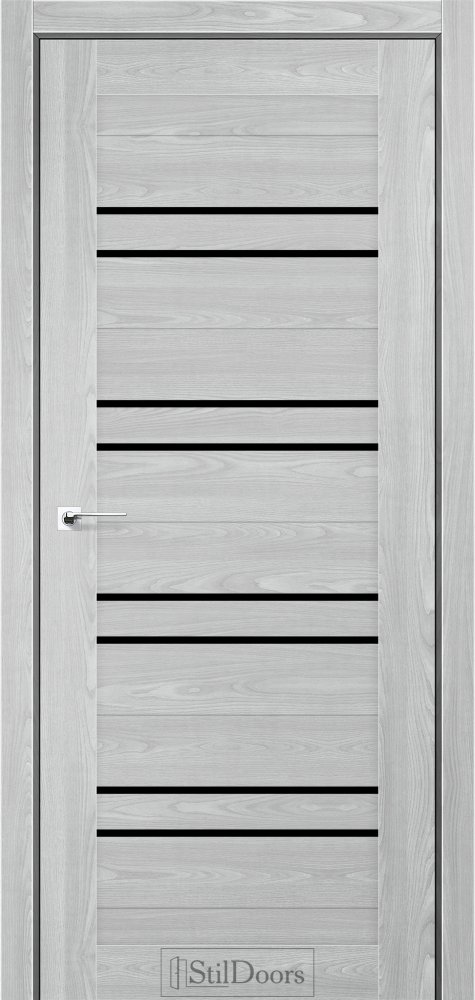 Двері StilDoors Ferro флітвуд грей скло чорне