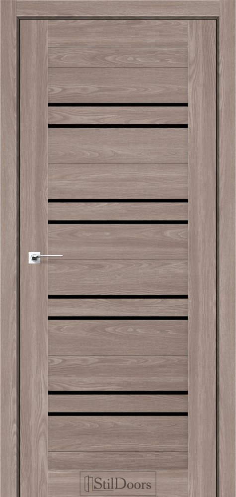 Двері StilDoors Ferro флітвуд мокко скло чорне