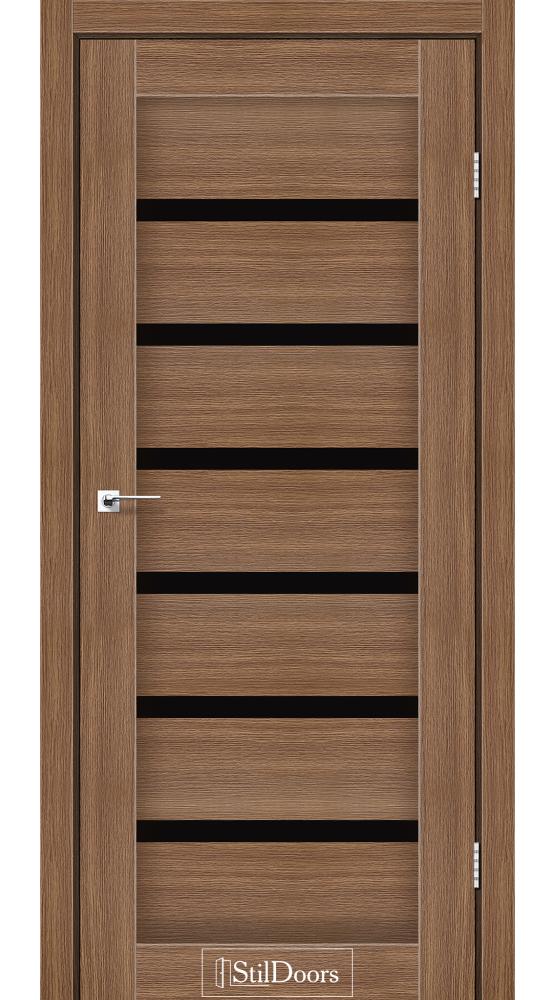 Двері StilDoors Florida італійський горіх скло чорне