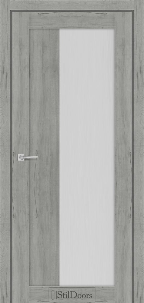 Двері StilDoors Livorna дуб платіна скло сатин