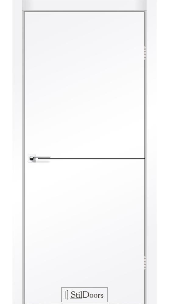 Двері StilDoors Loft Aluminium білий мат молдинг чорний