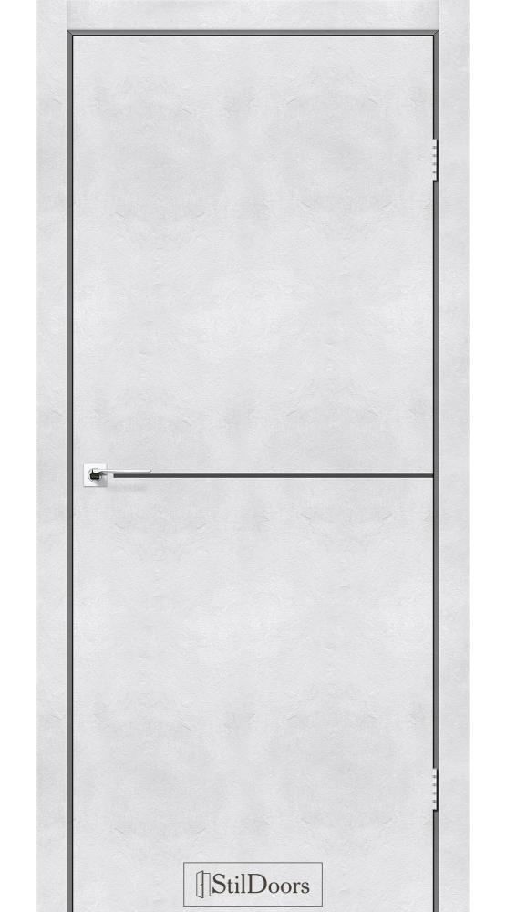 Двері StilDoors Loft Aluminium світлий бетон молдинг чорний