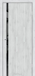 Loft Glass дуб альпійський скло чорне кромка чорний мат