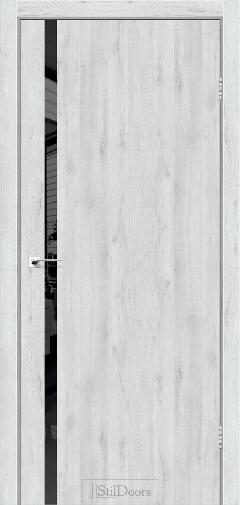 Двері StilDoors Loft Glass дуб альпійський скло чорне кромка чорний мат