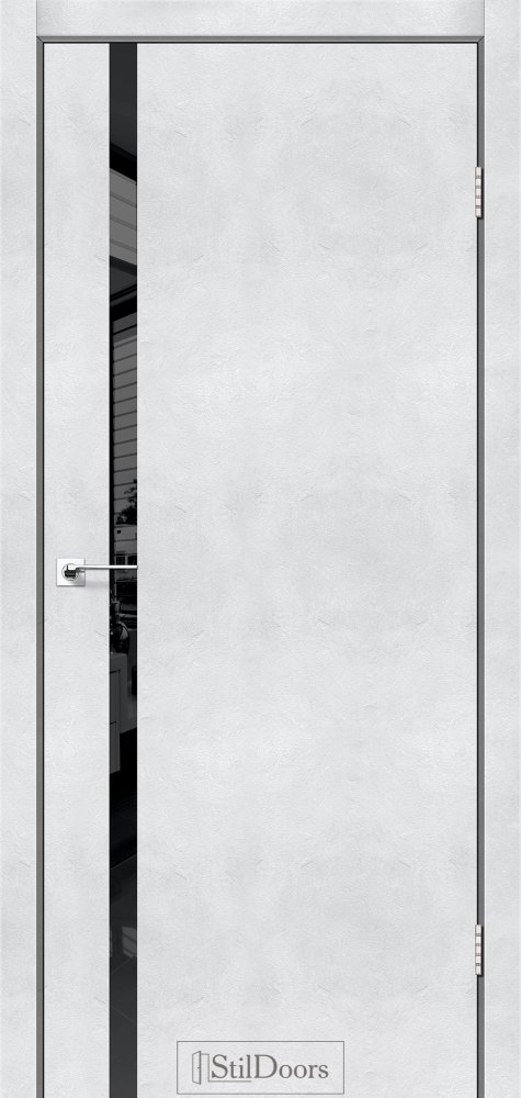 Двері StilDoors Loft Glass світлий бетон скло чорне