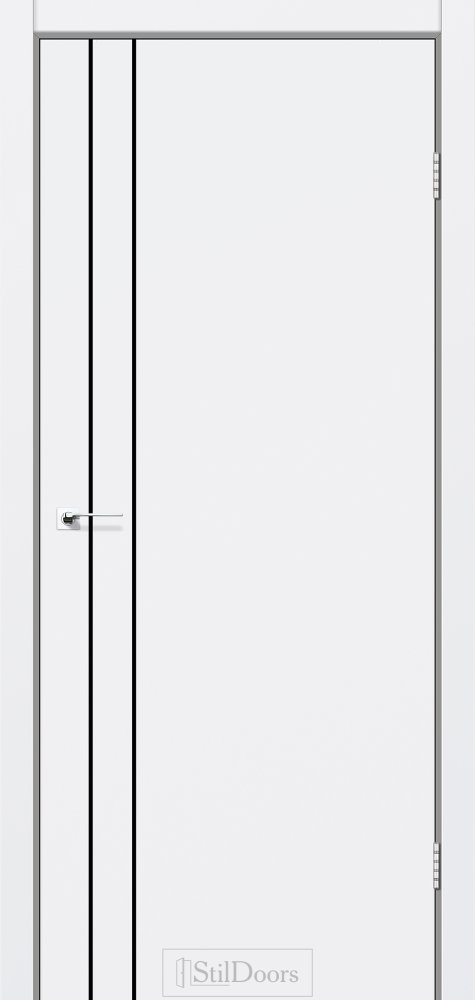 Двері StilDoors Loft Line білий мат кромка чорний мат