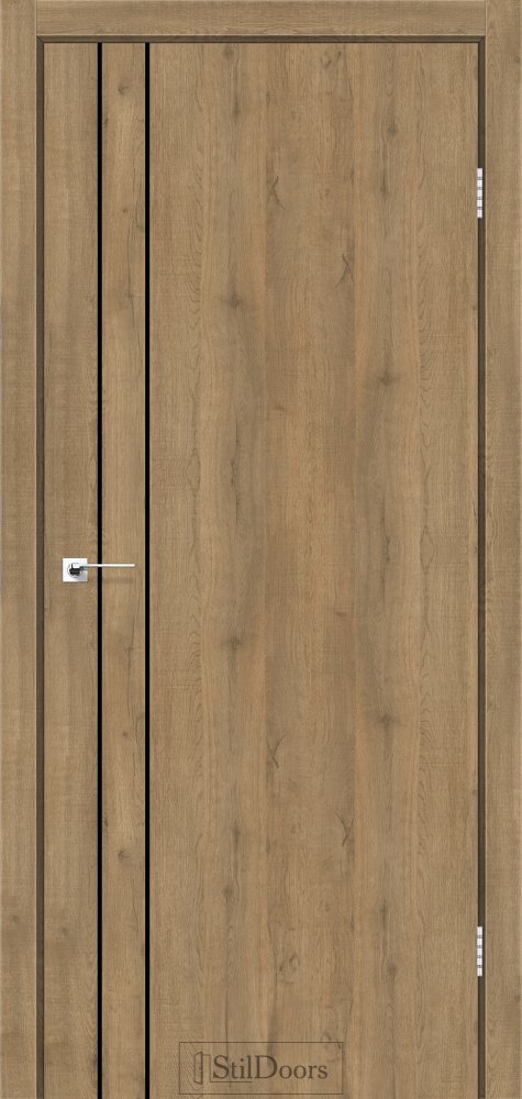 Двері StilDoors Loft Line дуб крафт кромка чорний мат
