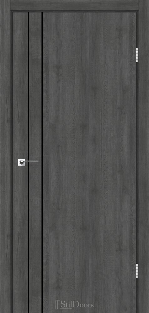 Двері StilDoors Loft Line дуб смокі кромка чорний мат