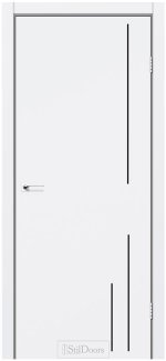 Двері StilDoors Loft Rain білий мат молдинг чорний