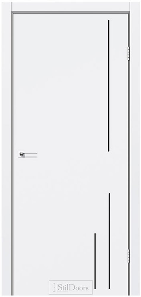 Двері StilDoors Loft Rain білий мат молдинг чорний