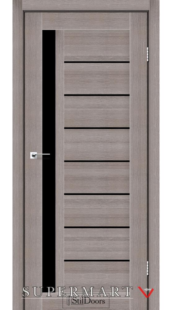 Двері StilDoors London трюфель скло чорне