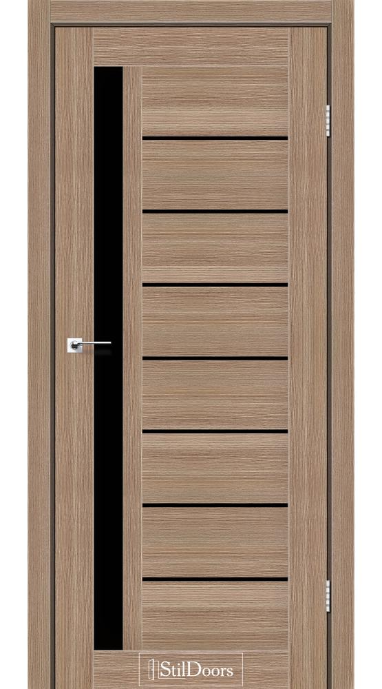 Двері StilDoors London вільха класична скло чорне