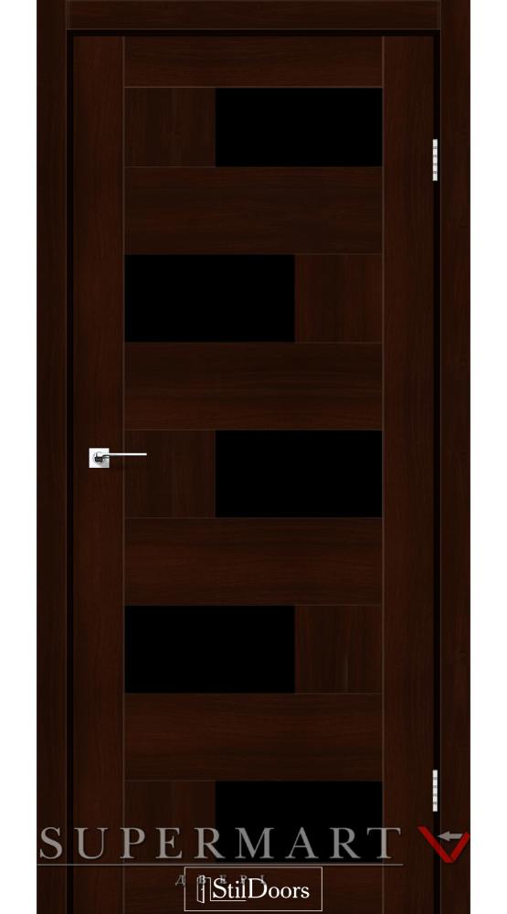 Двері StilDoors Nepal каштан New скло чорне