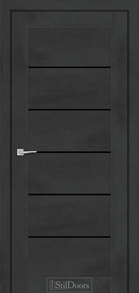 Двері StilDoors Salvero бетон антрацит скло чорне