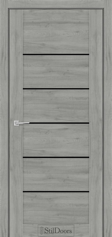 Двері StilDoors Salvero дуб платіна скло чорне