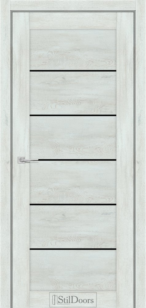 Двері StilDoors Salvero вуд стайл скло чорне