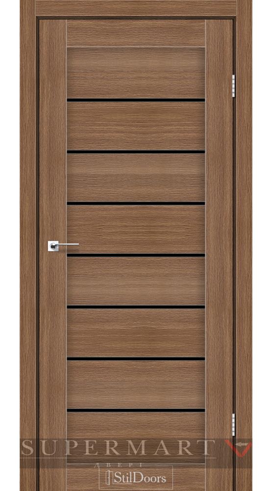Двері StilDoors Tanzania італійський горіх скло чорне